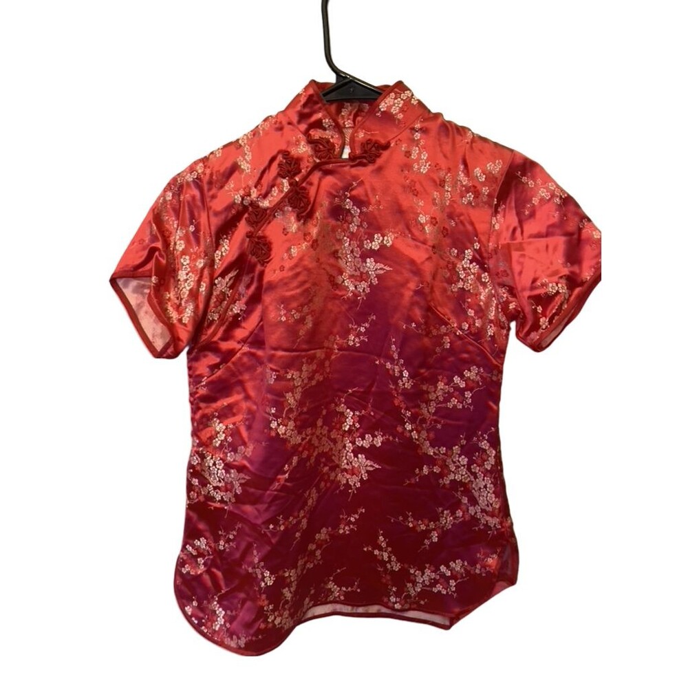 Womens Red Asian Blouse by Oriental - size 34
